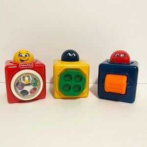 Fisher Price Stacking Action Baby Building Blocks Y2K 2002 Vintage 1 2 3 A B C